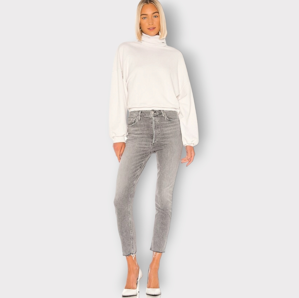 Agolde Nico High Rise Button Fly Ankle Fray Like New Size 31 Has stretch